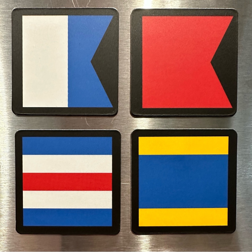 28 Nautical Signal Flag Magnet Set – A–Z + 2 Bonus Storm Warning Flags